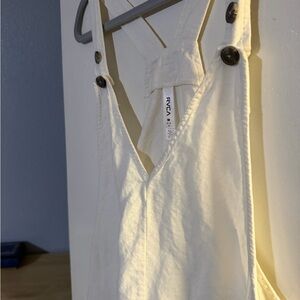 RVCA Cream Buttoned Overalls